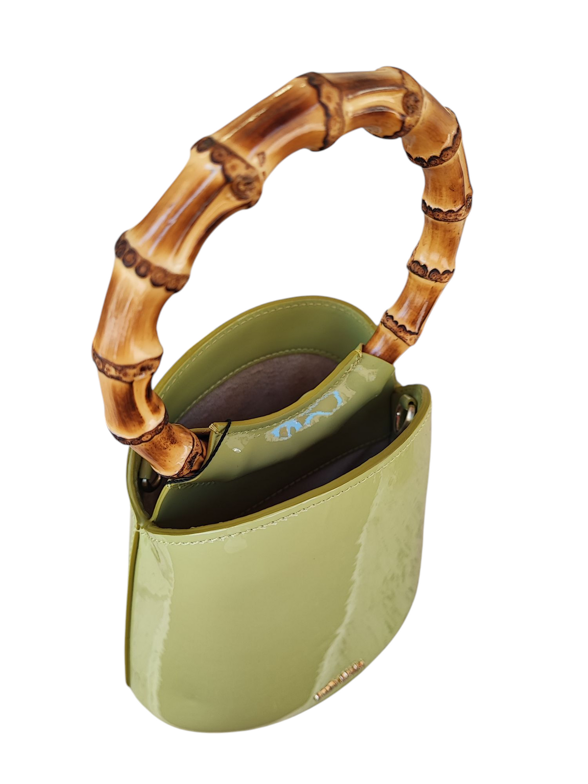 Cult Gaia - Green patent-leather bucket bag