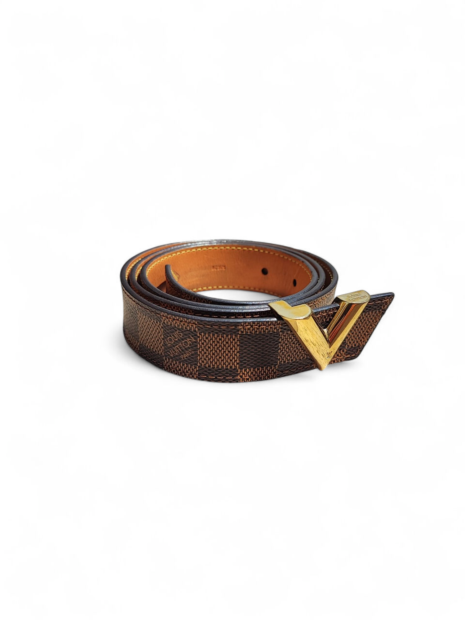 Louis Vuitton Ceinture damier boucle V 90 cm – Les Folies d'Eugenie