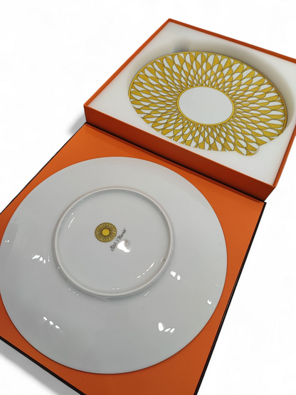 Hermès - Lot de 8 assiettes à dîner Soleil d&