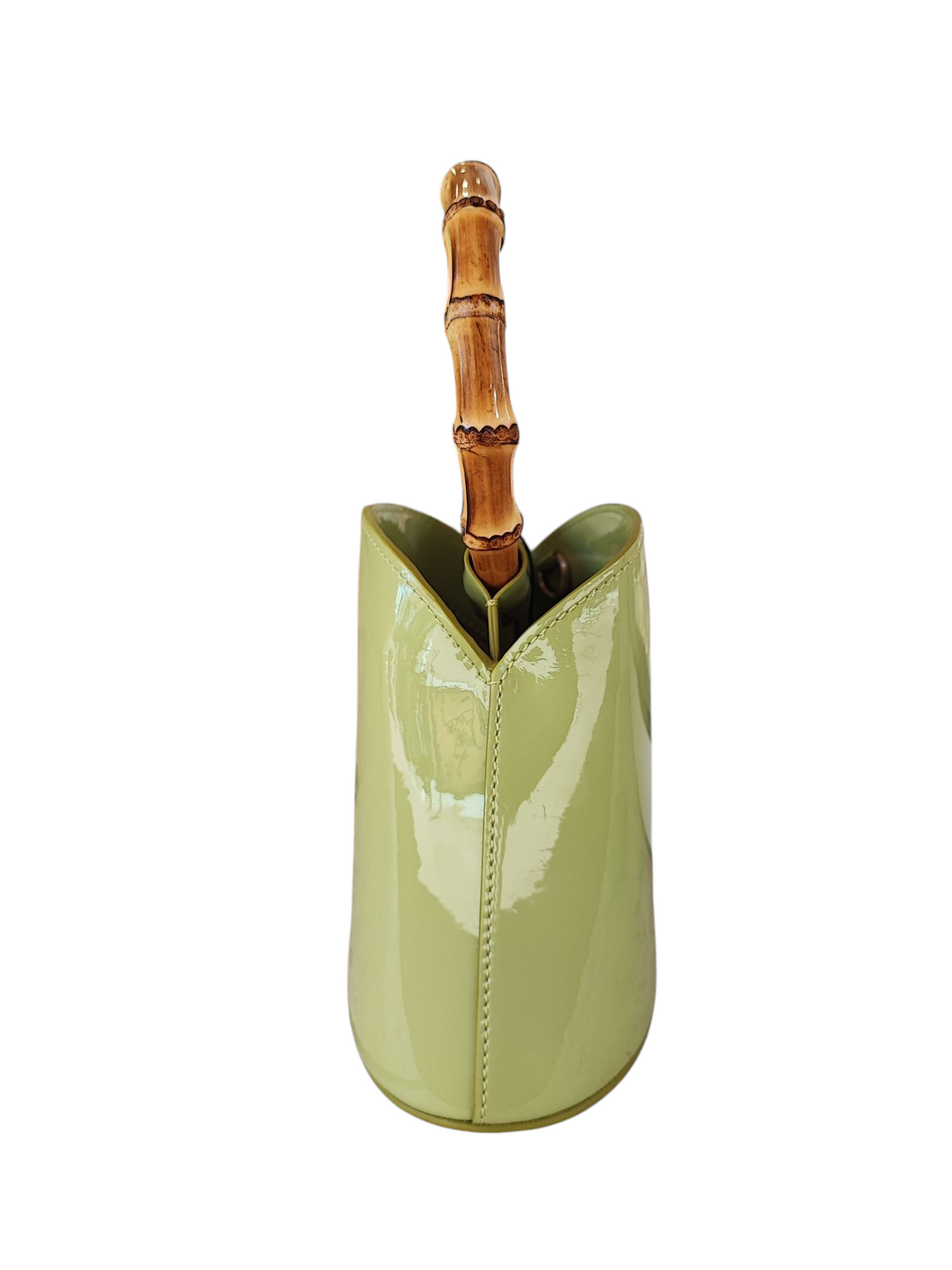 Cult Gaia - Green patent-leather bucket bag