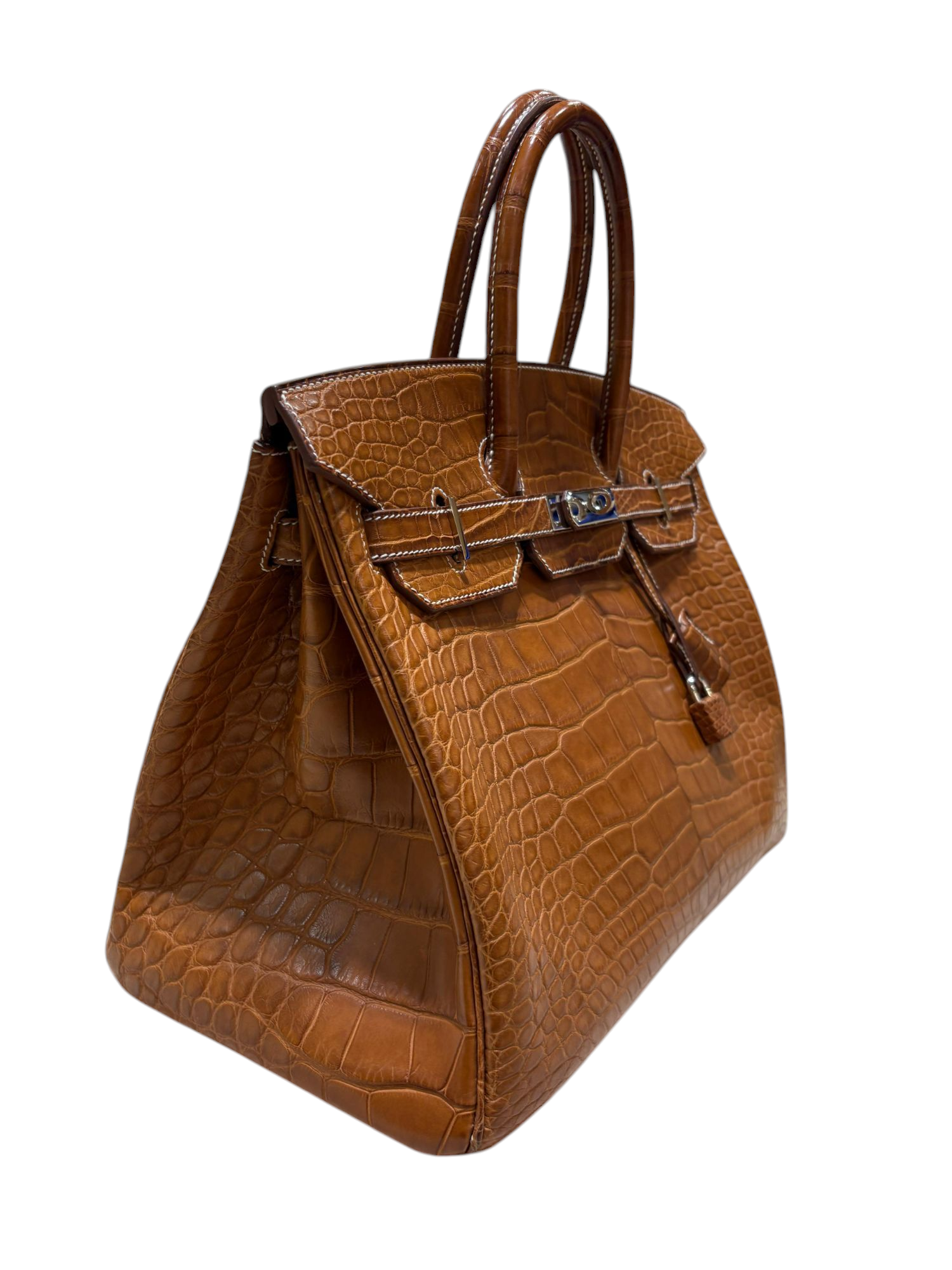 Hermès - Sac Birkin 35 Alligator Mississippiensis Barenia Fauve