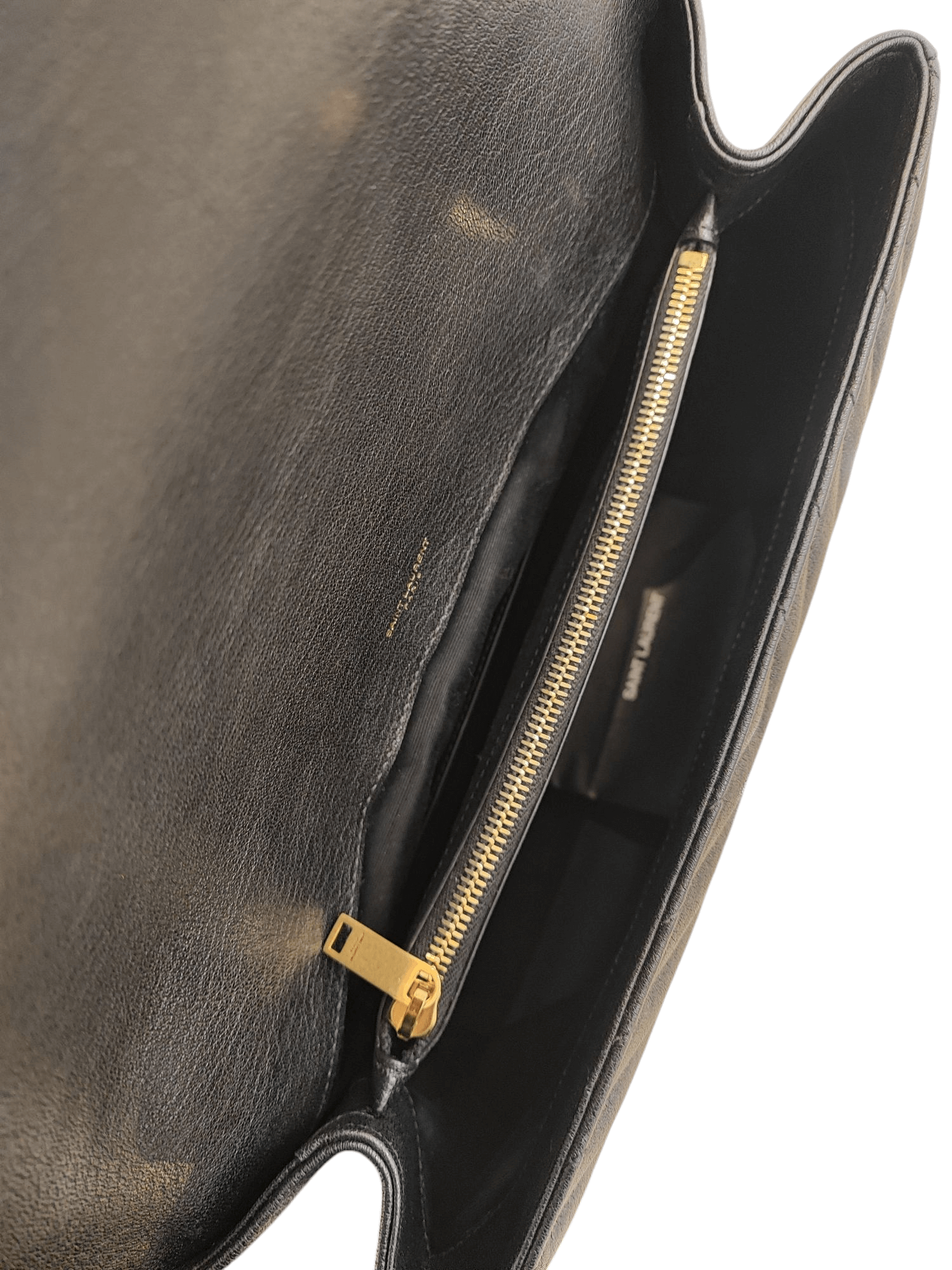 Saint Laurent - Borsa College nera trapuntata a chevron