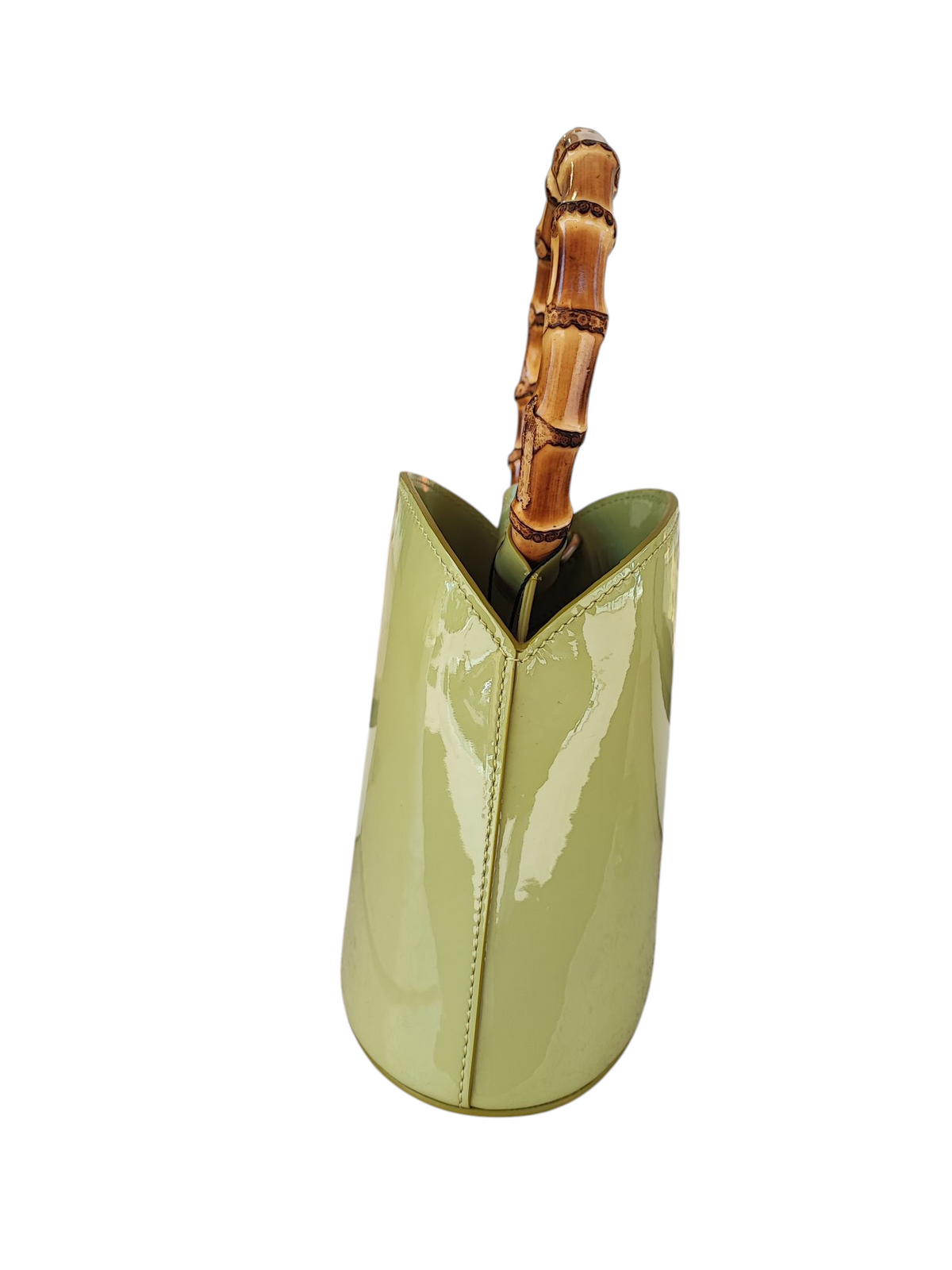 Cult Gaia - Green patent-leather bucket bag