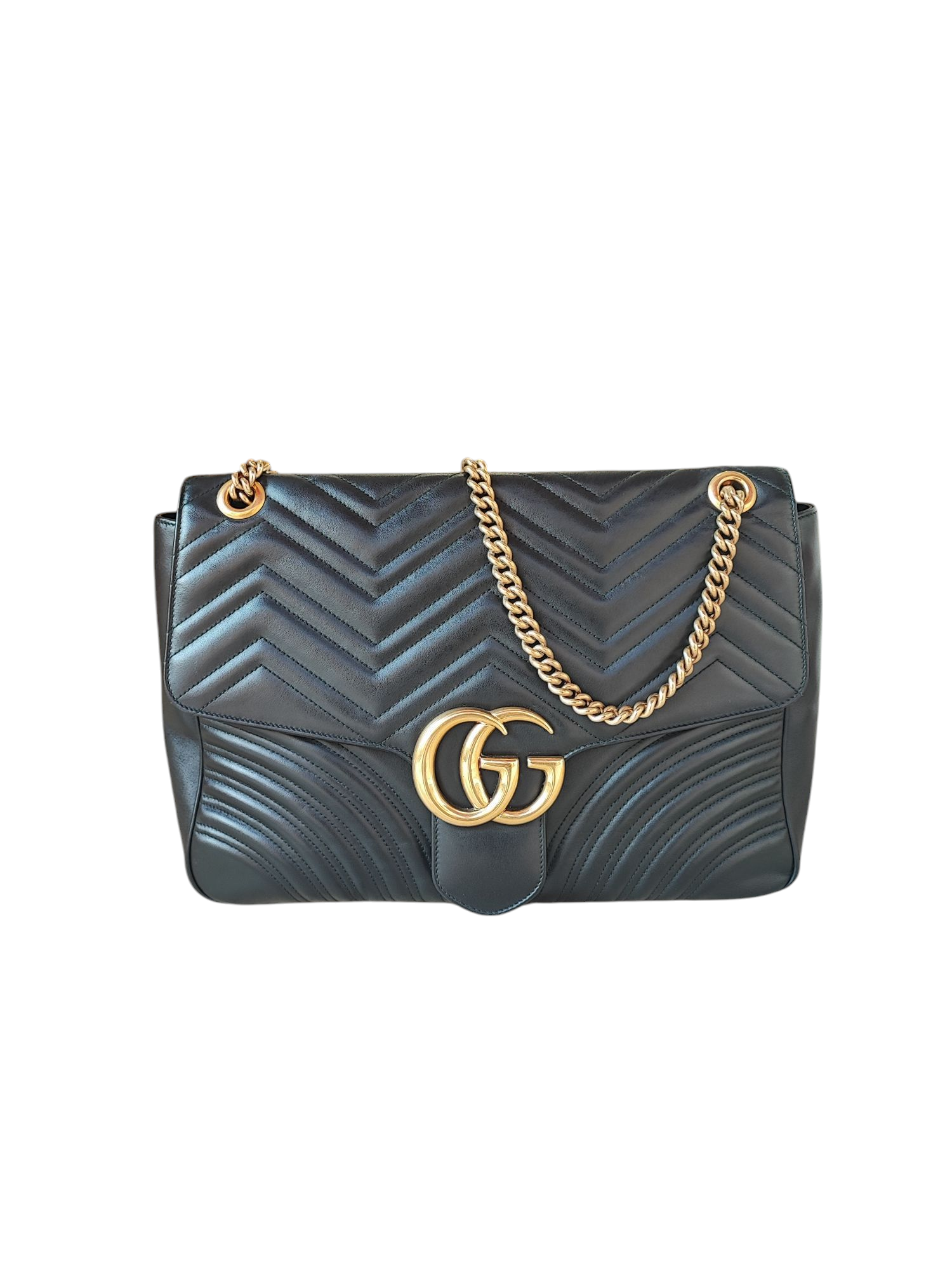 Gucci - Große schwarze Marmont-Tasche