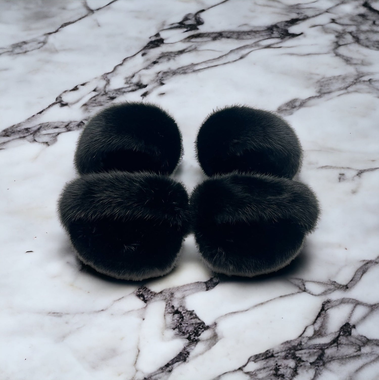 Saint Laurent Sandales en Vison Noir 41 - Les Folies d&