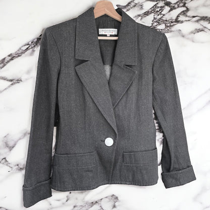 Yves Saint Laurent Veste Denim Noir 40 - Les Folies d&