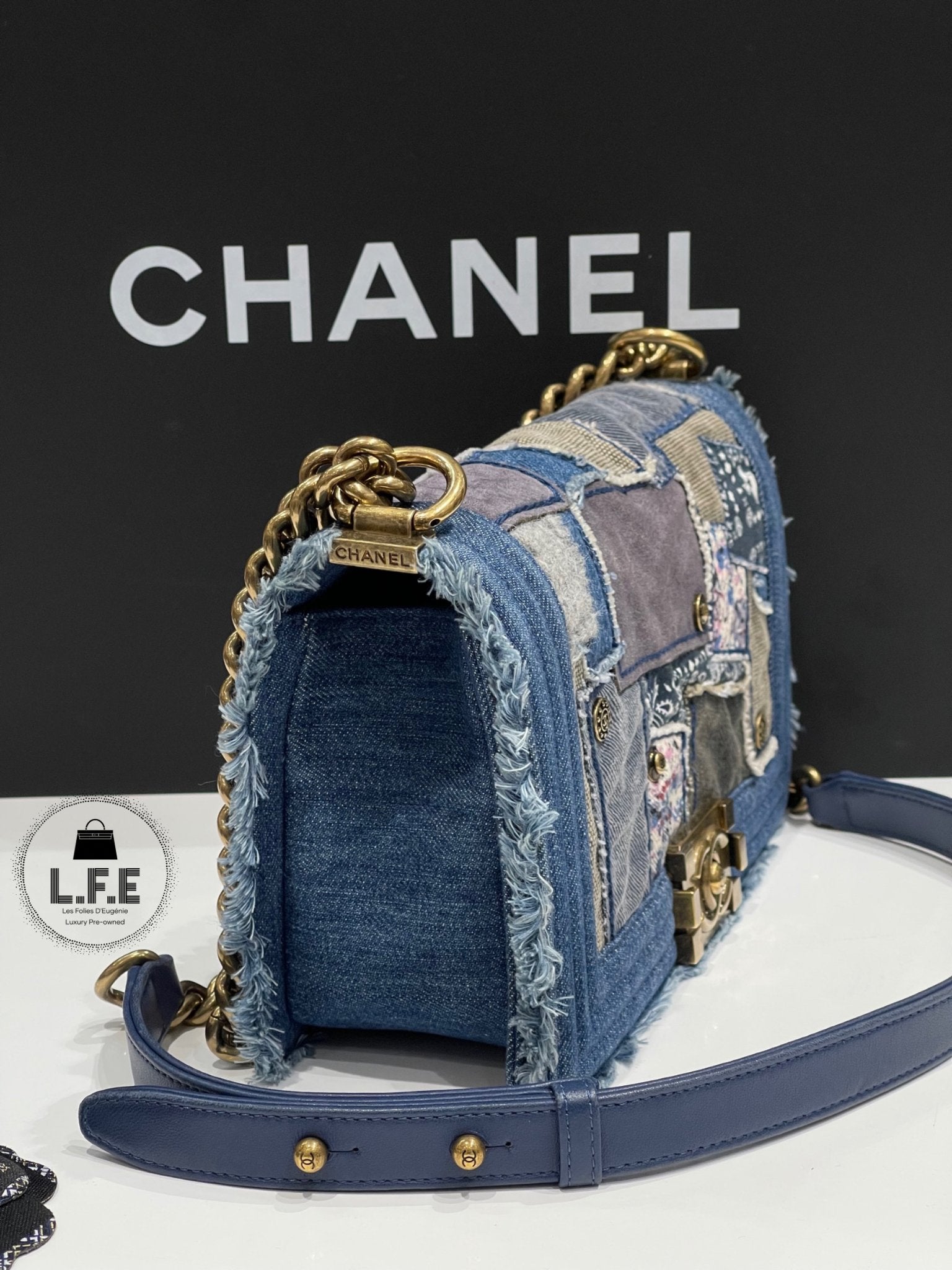 Chanel - Sac Boy medium denim patchwork 