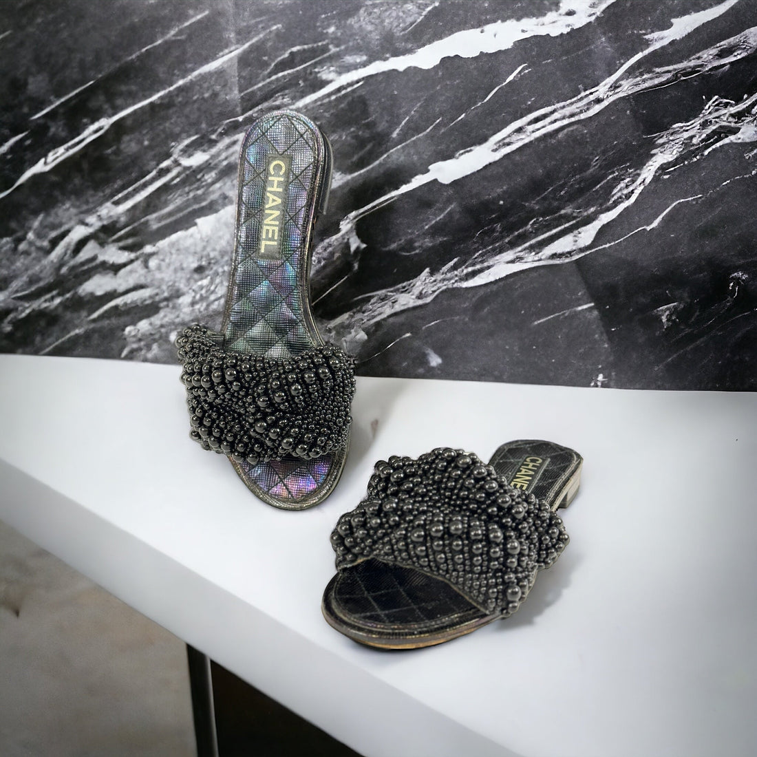 Chanel - Sandales T. 38 - Les Folies d&