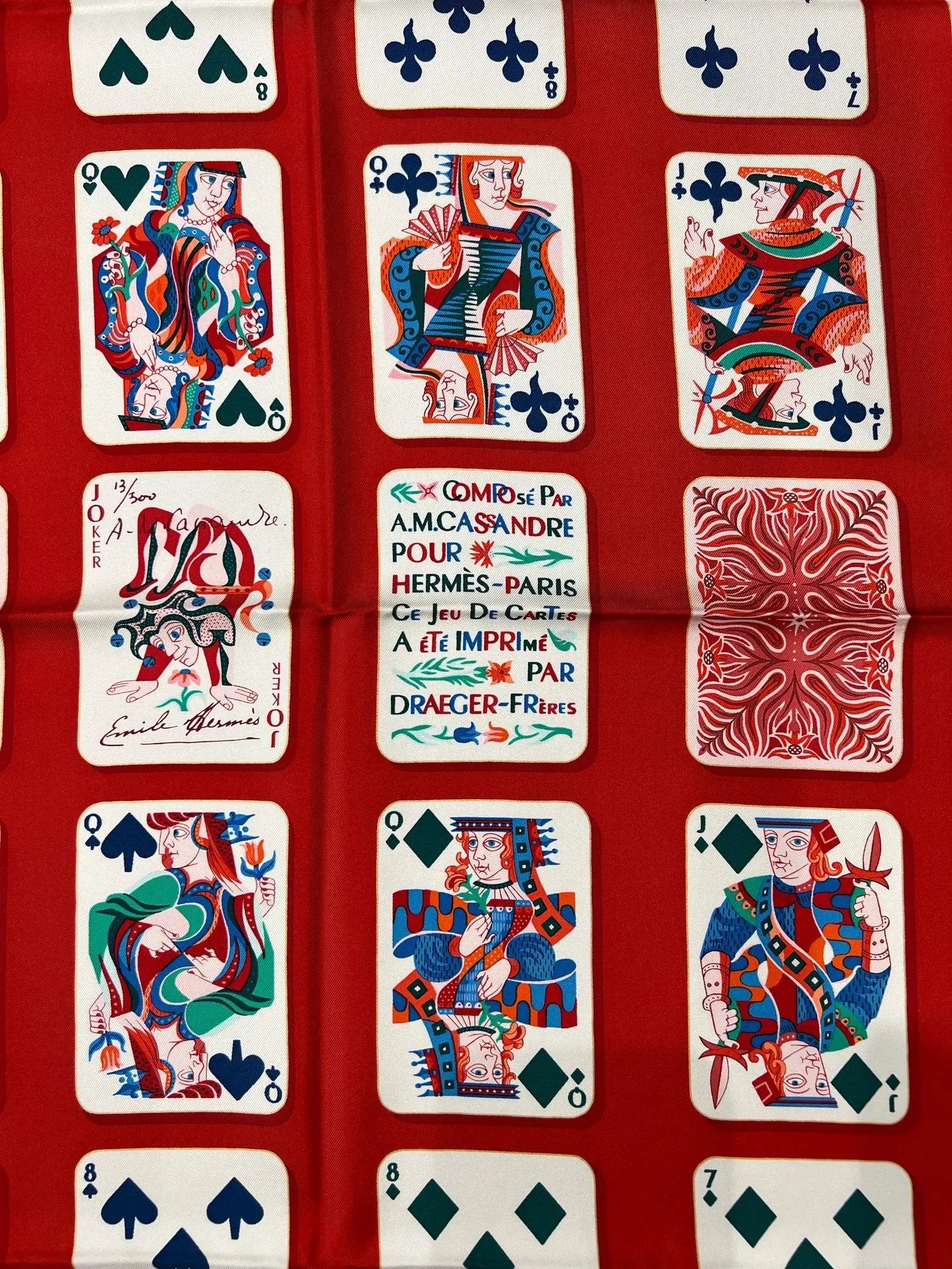 Hermès - Carré 90 « Jeu de cartes » - Les Folies d&