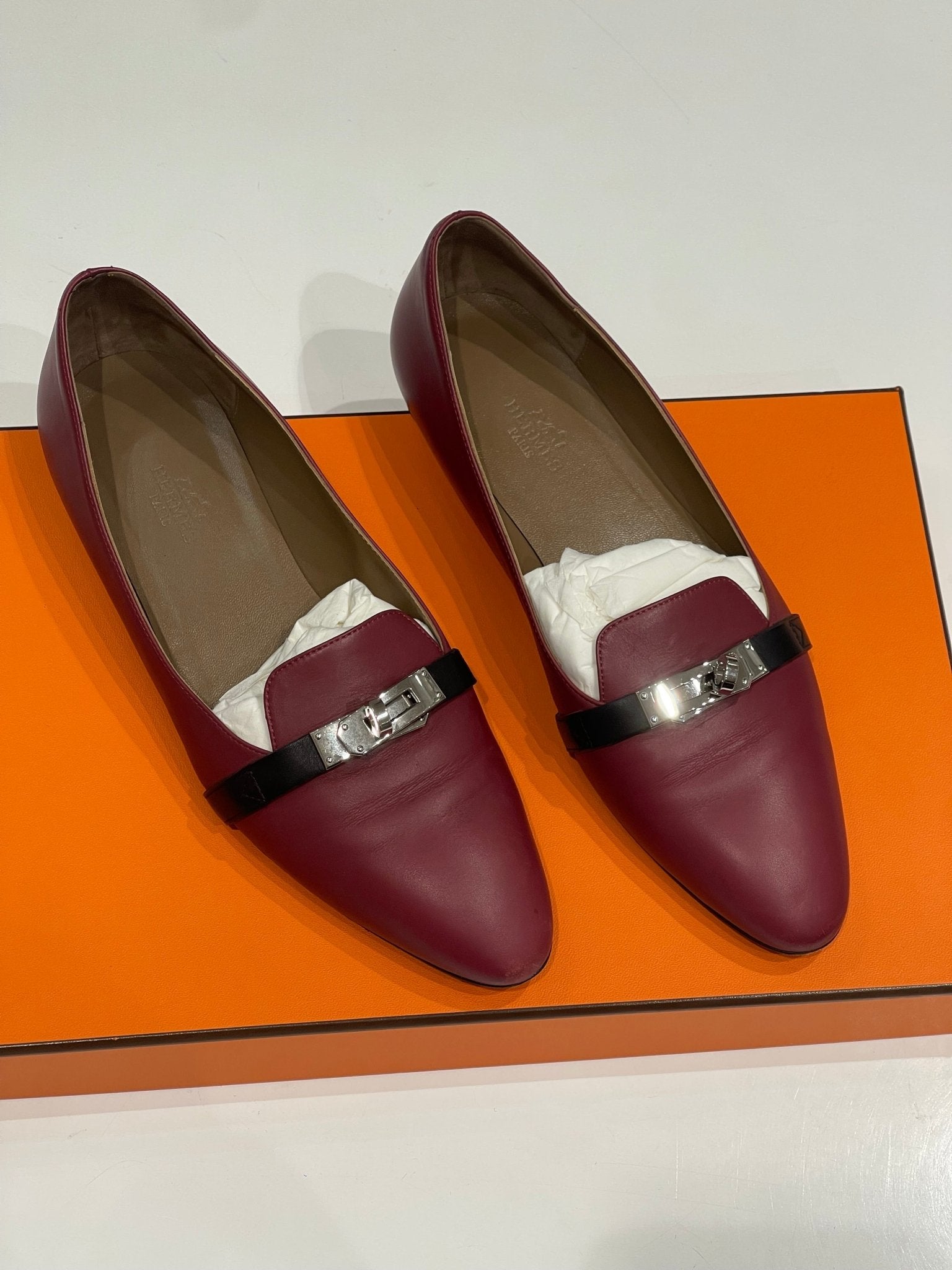 Hermès - Mocassin Kelly bicolore T37 - Les Folies d&