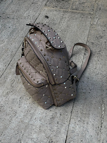 Valentino - Mini sac à dos Rockstud spike nude - Les Folies d&