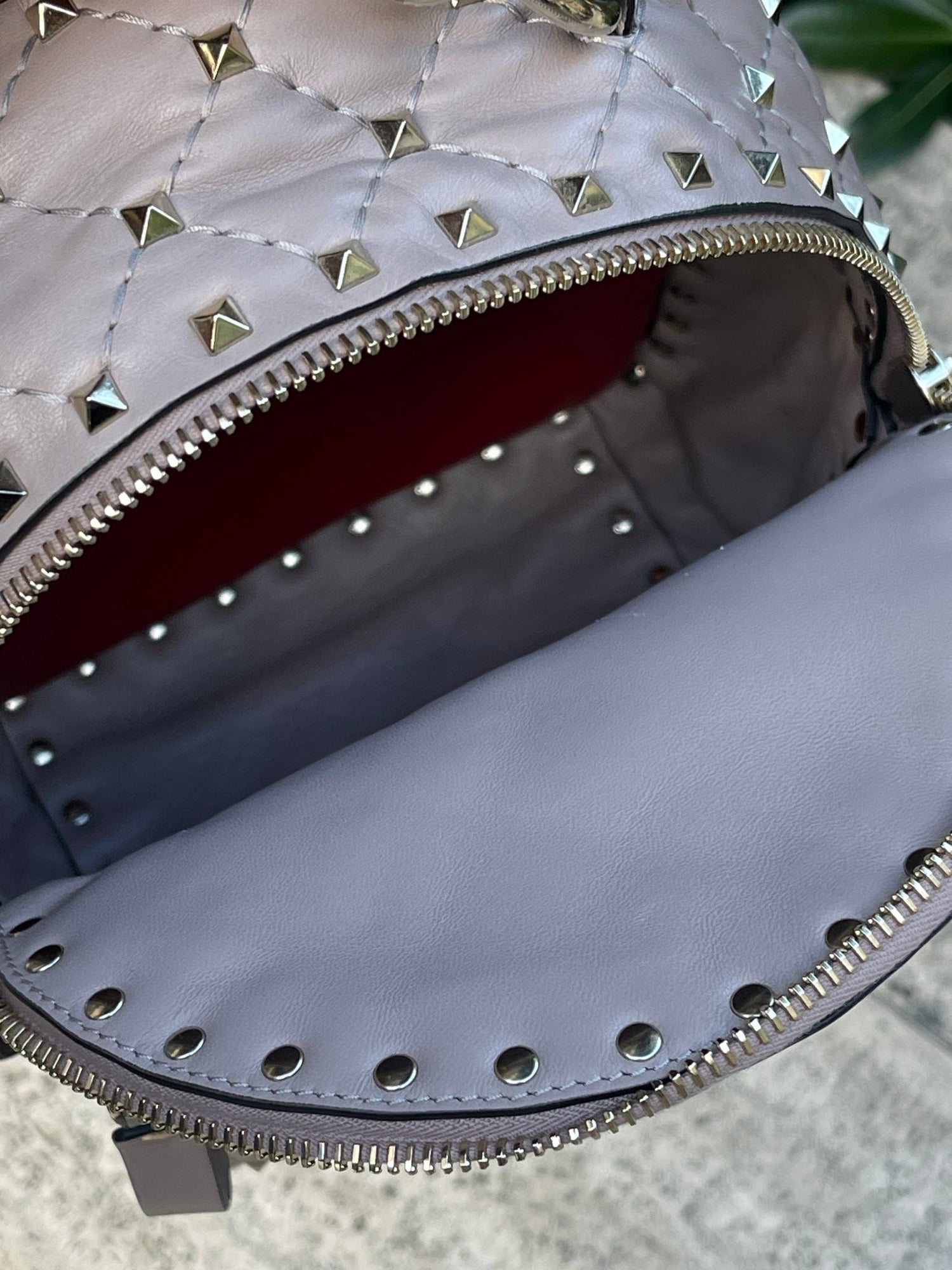 Valentino - Mini sac à dos Rockstud spike nude - Les Folies d&