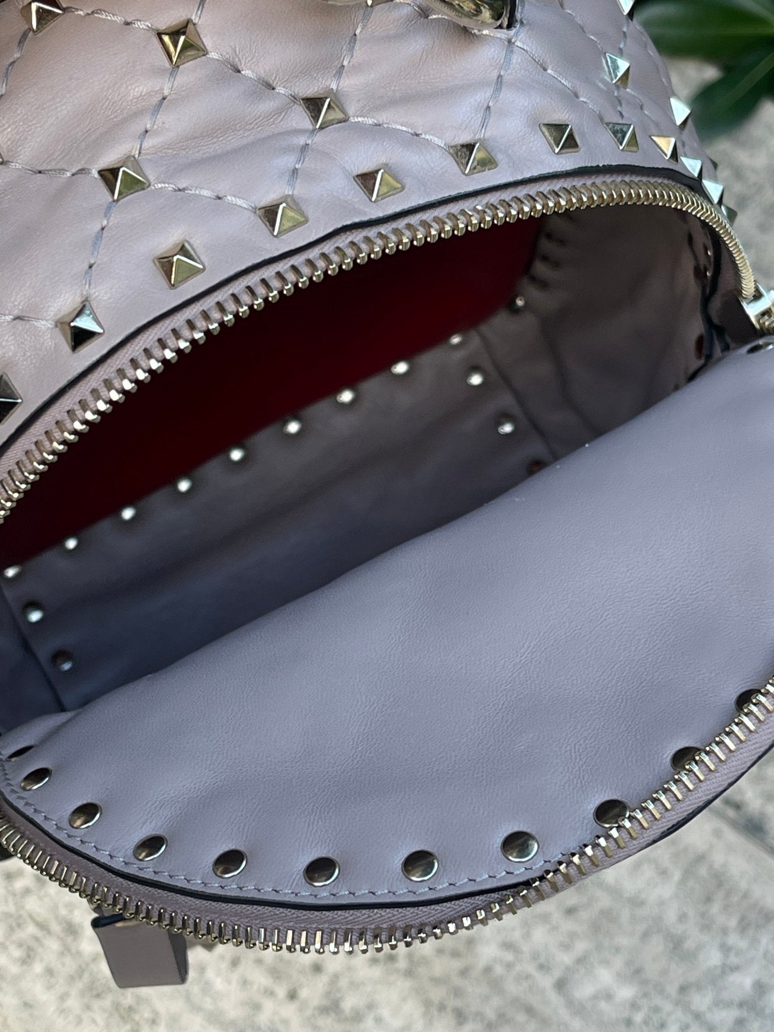 Valentino - Mini sac à dos Rockstud spike nude - Les Folies d&