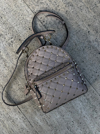 Valentino - Mini sac à dos Rockstud spike nude - Les Folies d&