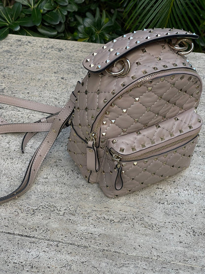 Valentino - Mini sac à dos Rockstud spike nude - Les Folies d&